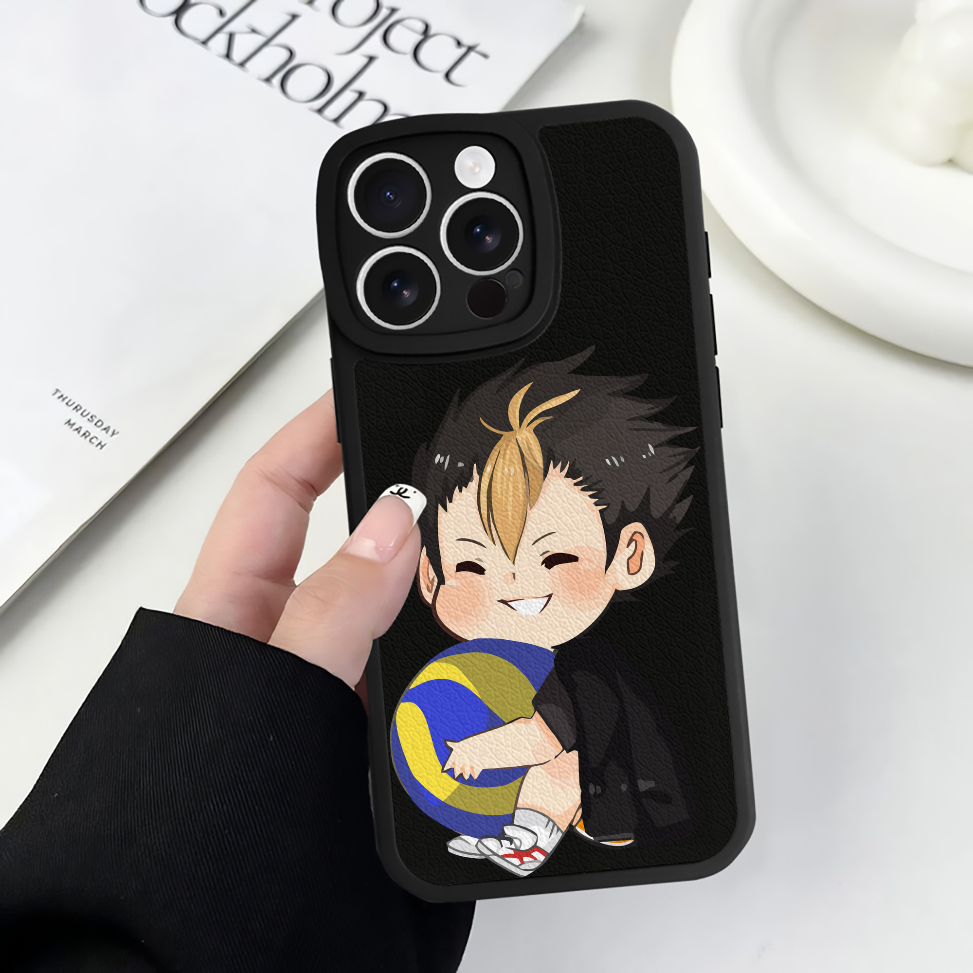 （画像用） ハイキュー!! Haikyu!! 【iPhone 16シリーズ対応】シリコンスマホケース（レザー調） 材質：シリコン